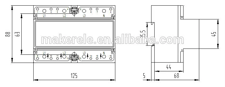 MK-LEM021JC трехфазный din-рейку кВтч Ватт час din-рейку счетчик энергии lcd