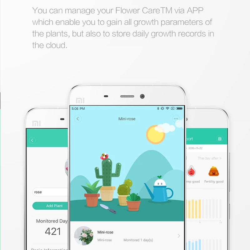 Международная версия Xiao Xiaomi Mi монитор, флора, цифровые растения, трава, цветы, уход, грунт, вода, свет электронный тестер, датчик для сада
