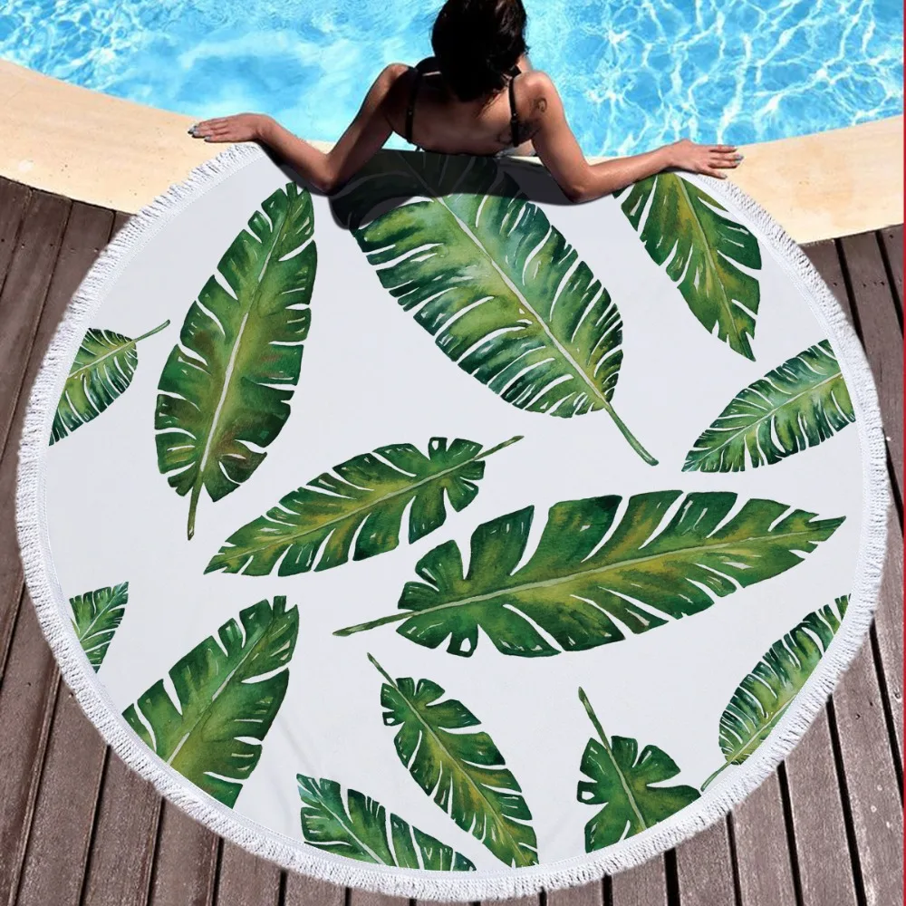 High quality Newest Style Fashion Green Leave Round Beach ...