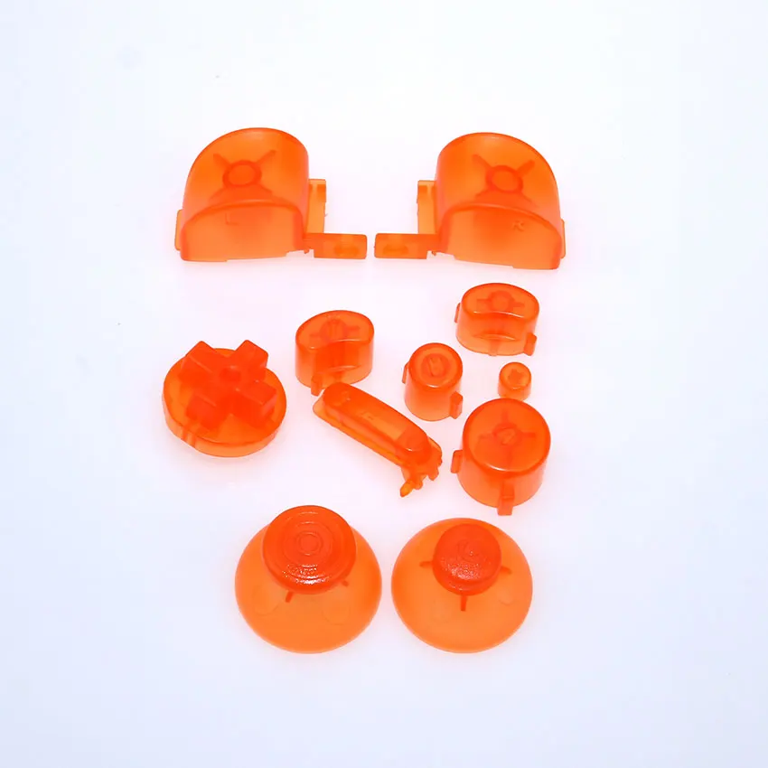 ChengHaoRan полный набор L R ABXY Z кнопочные кнопки для GameCube игровой контроллер для NGC D колодки кнопки включения выключения питания и джойстик Крышка - Цвет: Clear Orange