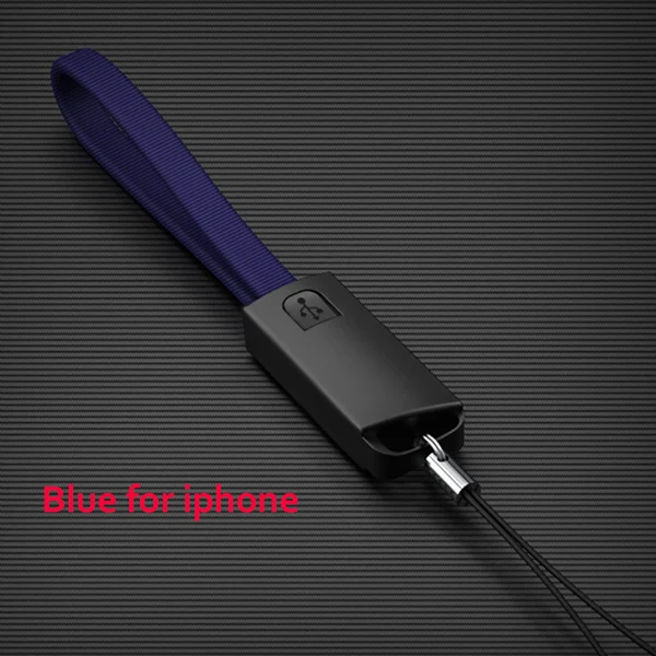 Sovawin брелок с микро-usb кабель Быстрая зарядка портативный короткий кабель передачи данных type C для Xiaomi Redmi 4x Note 4 для samsung Note 9 S9 - Цвет: Blue for iphone