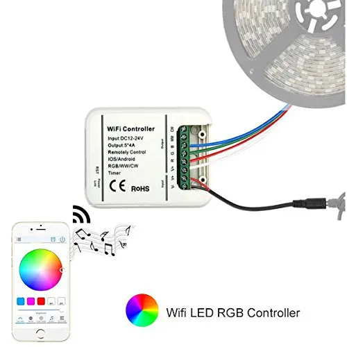 Беспроводной IOS Android с регулируемой яркостью Мини wifi Пульт дистанционного управления 5 каналов DC 12-24 В для RGB/RGBW светодиодный светильник лампа LD686