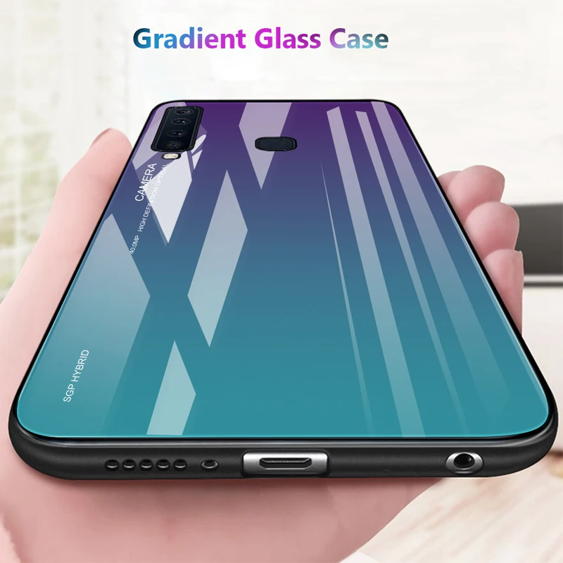 

Gradient Luxury Case For Samsung Galaxy A30 A50 M10 M20 M30 S10 S9 S8 Plus S10E A10 Tempered Glass On Galasy A9 A8 A7 A6 J8 2018