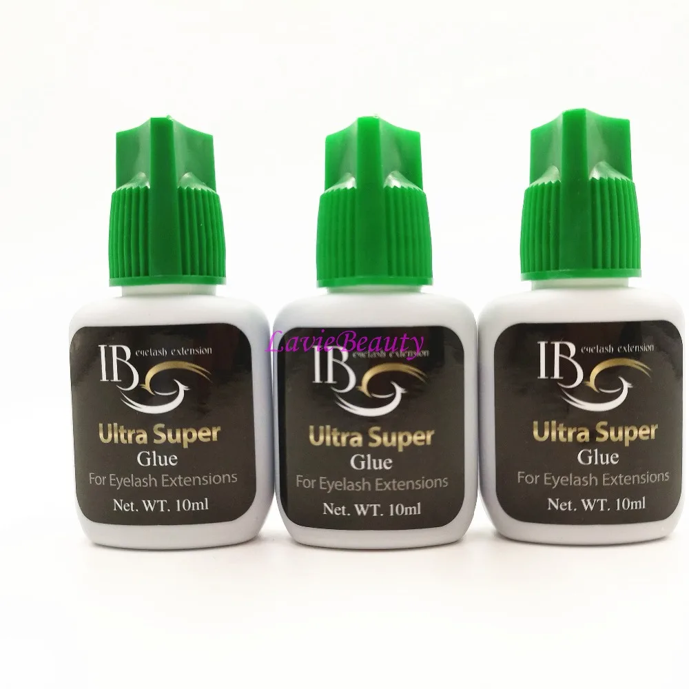 

Free Shipping 10 bottles/lot IB Ultra super Glue Individual fast drying eyelash extensions glue green cap 10ml/bottle