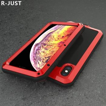 

For iPhone XS Max Cover Case Luxury Hard Metal Aluminum Alloy Transparent Glass Armor Protective Phone Case for iPhone XR Case