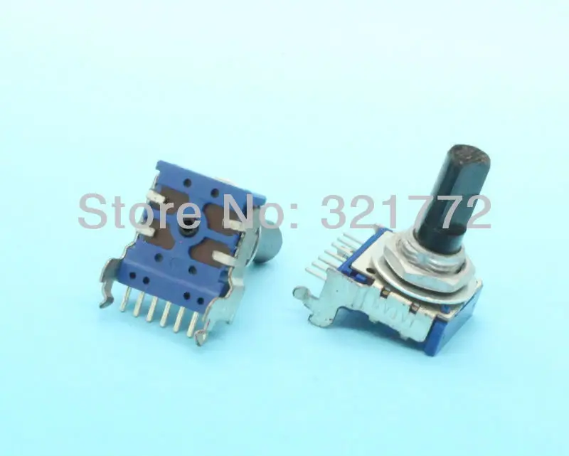14mm ALPS RK14 B100K 100K Linear Taper Potentiometer D Shaft 7 Pin PC