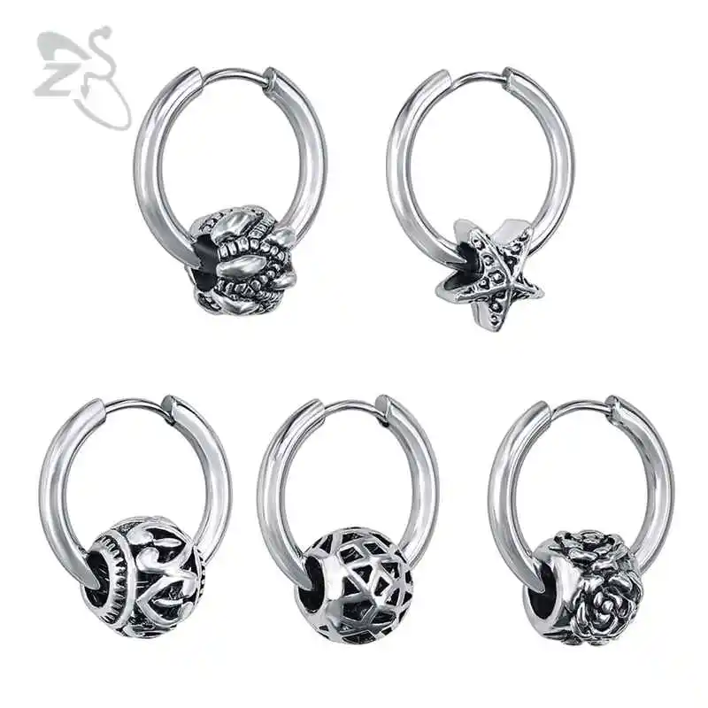 ZS круглые серьги-кольца для мужчин brincos маленькие из нержавеющей стали серьги в