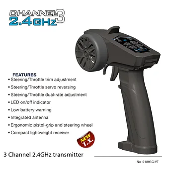 

New 2.4GHz 3CH Digital Radio Remote Control Transmitter Receiver for RC Car Boat