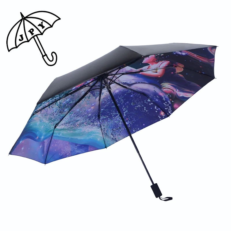European Twelve Constellation Umbrella Creative Star Black glue 3
