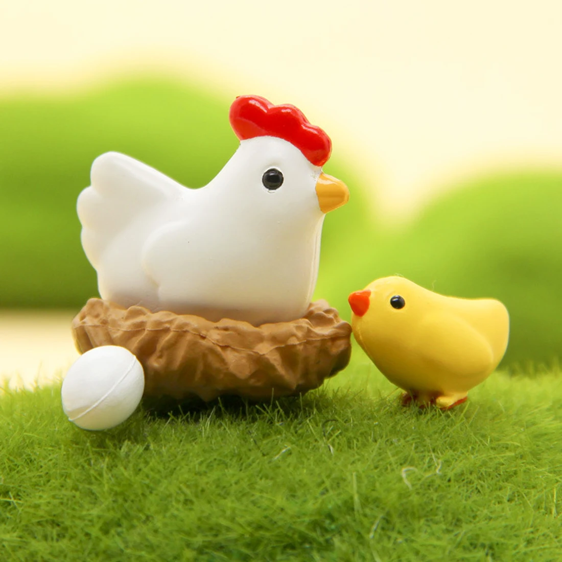 

Micro Chicken Eggs and Mini Flatback Resine Craft Figurines Miniature Garden Decor Bonsai Terrarium Supplies Micro Landscape