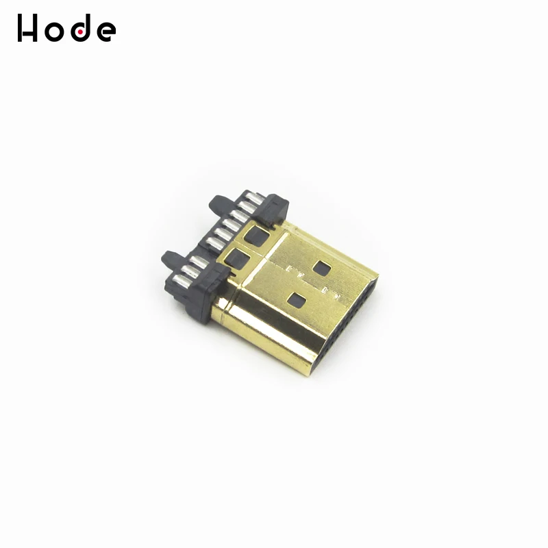 2 шт. HDMI мужской золотой пластины 19Pin штекер провода припоя DIY разъемы