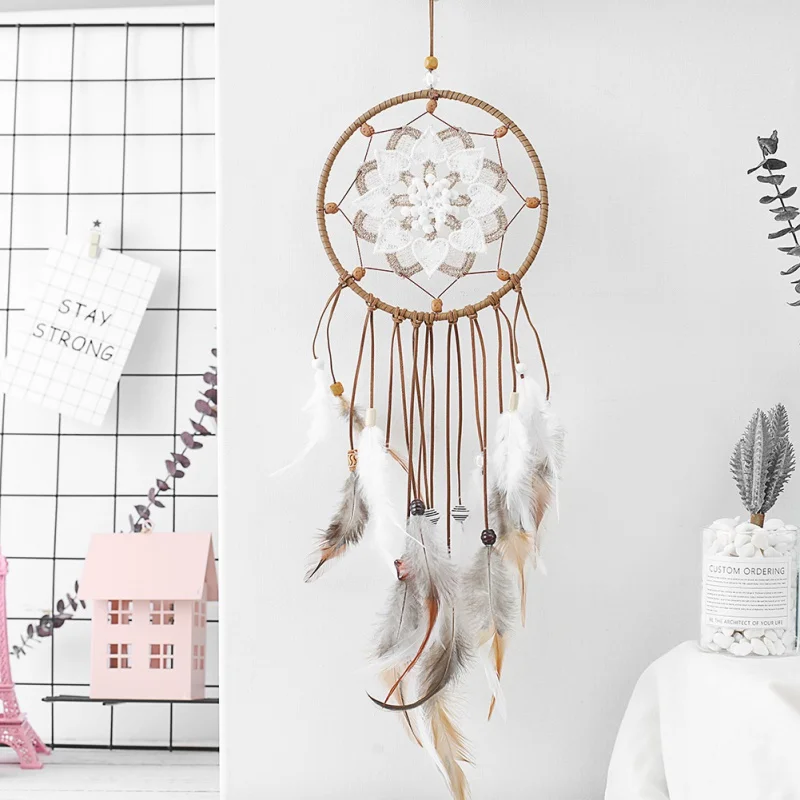 

Dreamcatcher Wind Chimes Indian Style Feather Pendant Dream Catcher Creative Car Hanging Decoration