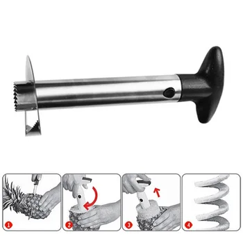 

Stainless Steel Fruit Pineapple Corer Peeler Slicer Cutter Kitchen Tool for Diced Fruit Rings MJJ88