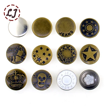

New arrive 10sets/lot 17mm bronze fashion metal jeans button shank button for garment pants sewing clothes accseeories handmade