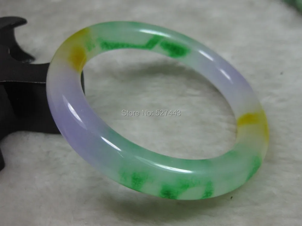 

Wholesale free shipping >>NATURE BEAUTIFUL GREEN YELLOW LAVENDER JADE JADEITE BRACELET BRANGLE 60MM