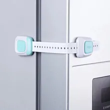 2 шт./лот, Двухкнопочный защитный замок, защитный ящик, холодильник, шкаф, замок безопасности для детей, малышей, 4 цвета