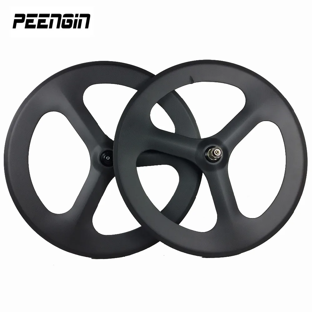 Clearance carbon tri spoke wheels OEM decals front 700C road bike rear wheel bicycle 3 spokes fixed gear track cycling clincher wheelsets 6 Clearance carbon tri spoke wheels OEM decals front 700C road bike rear wheel bicycle 3 spokes fixed gear track cycling clincher wheelsets 6