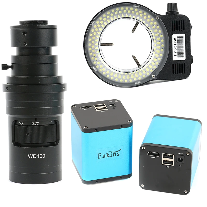 Sony IMX290 1080P Hdmi Industriële Elektronische Digitale U Disk Video Microscoop Camera + 200X 500X C Mount Lens + 144 Led Ring Licht Sony IMX290 1080P Hdmi Industriële Elektronische Digitale U Disk Video Microscoop Camera + 200X 500X C Mount Lens + 144 Led Ring Licht