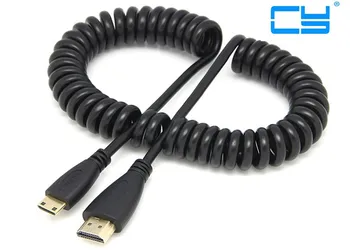 

Type C Mini HDMI Male to HDMI Male Stretch Spring Cable for TF101 Tablet HDTV
