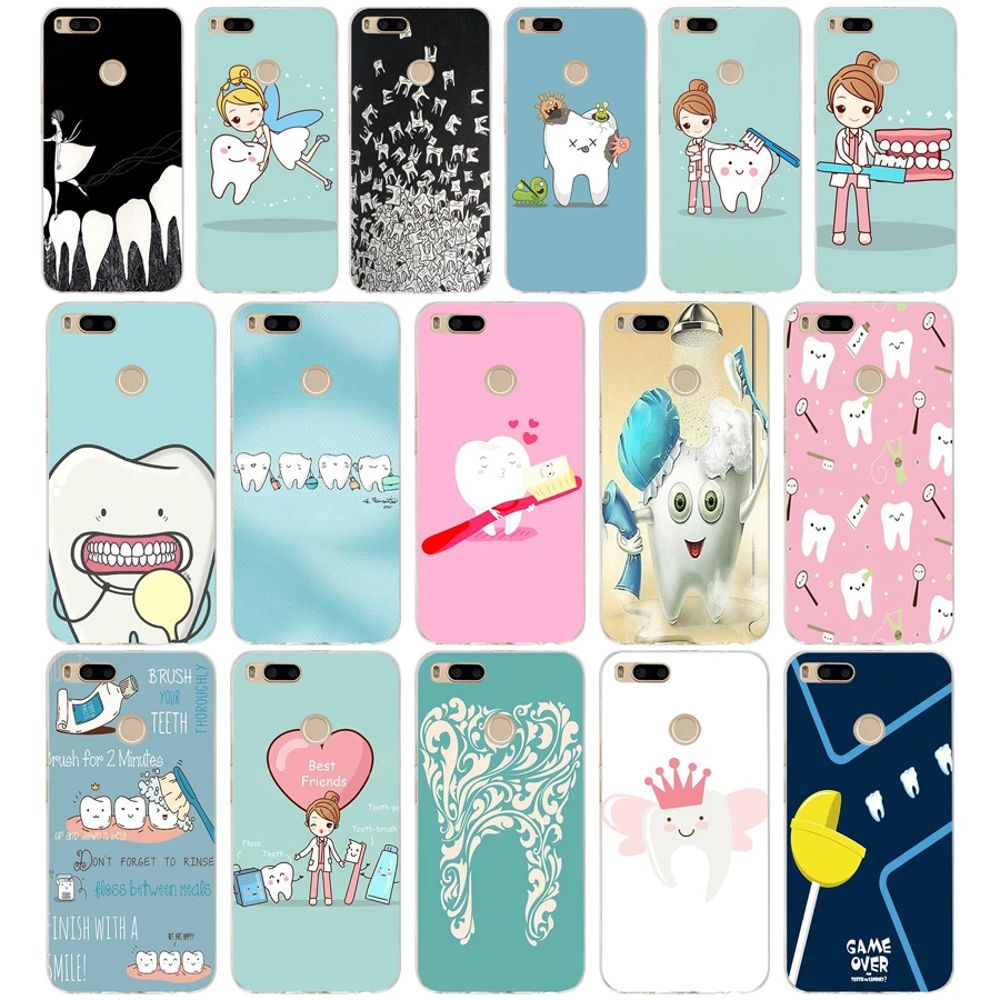 

66 Funny Cartoon Dentist Dental Crowned Teeth Soft Silicone Tpu Cover phone Case for xiaomi redmi 4A 4X note 4 4x mi A1 A2 lite