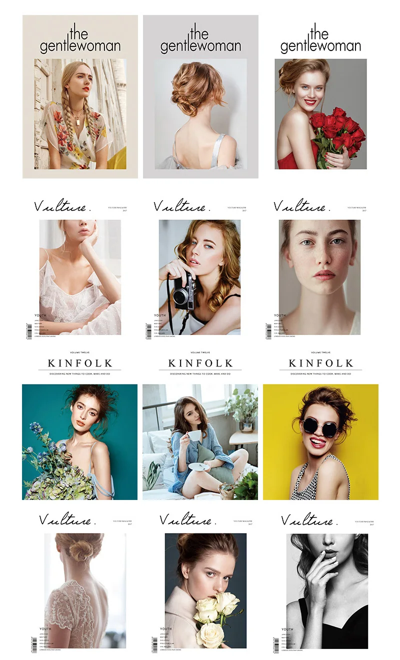 

12pcs/set A4 Paper Card Beauty Magazine Cardboard INS Photography Background Mini Studio Shooting Backdrop Photo Frame Adornment