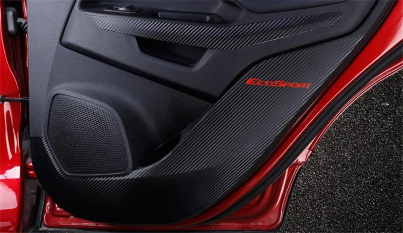 Автомобильный стиль, углеродное волокно, дверь, анти-kick pad, наклейка, пленка для Ford Ecosport, автомобильные чехлы