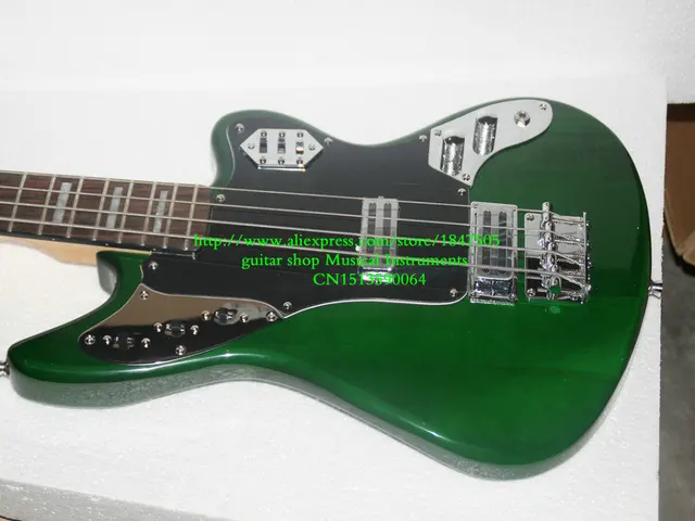 Best price at $294 Cheap Custom Bass Guitar Newest Green 4 Strings Electric Bass High Quality Top Musical instruments Free Shipping