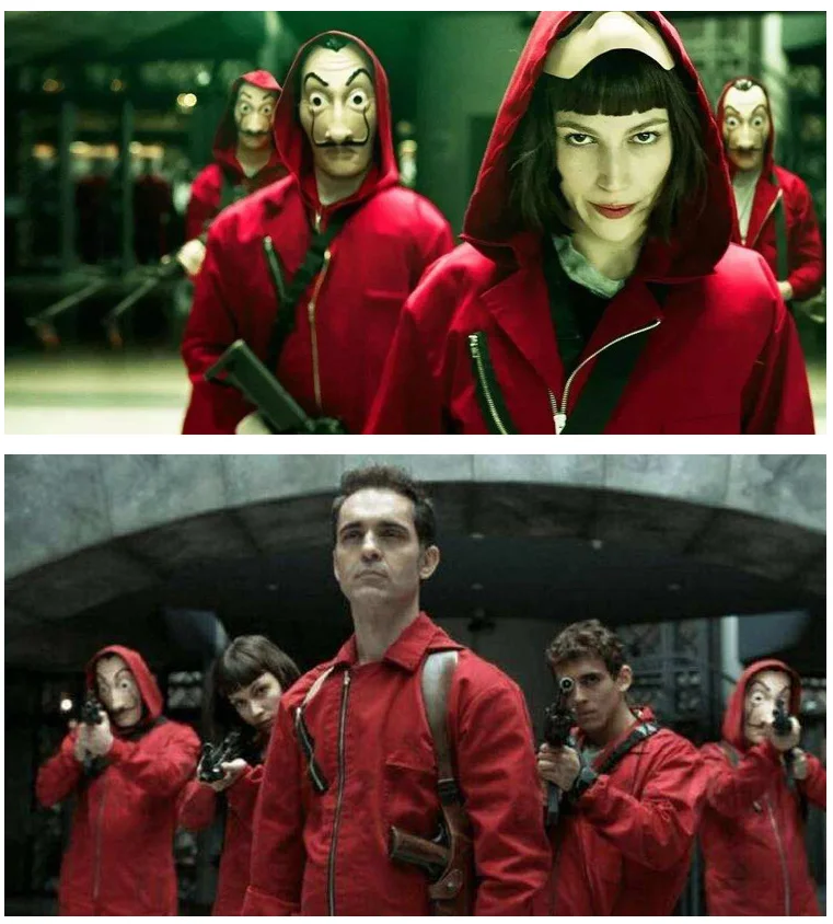 Сальвадор Дали фильм дом Бумага La Casa De Papel Косплэй маска для вечеринок, Хэллоуина деньги Heist и женских платьев чеонгсам маска для лица