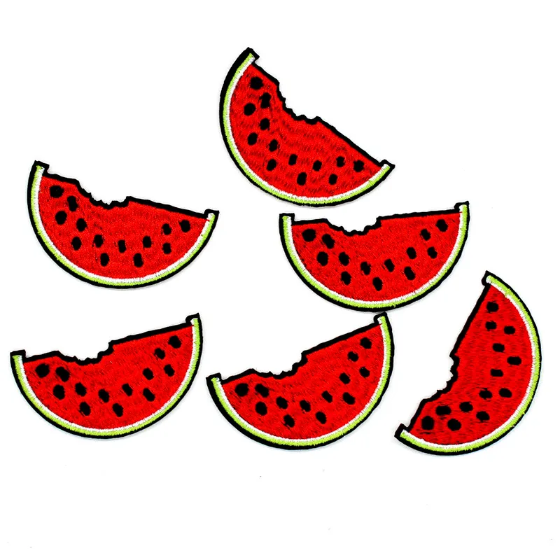 

DoreenBeads Hot Water Melon Fruit Embroidered Patch Appliqued Iron On For Hats Clothes Sweater Bag Socks Garment Accessory 1PC
