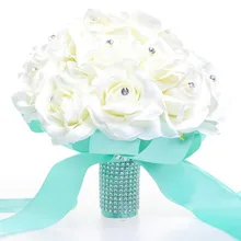 На заказ шелковые цветы белые цветочные головки короткая ручка новобрачная, букет