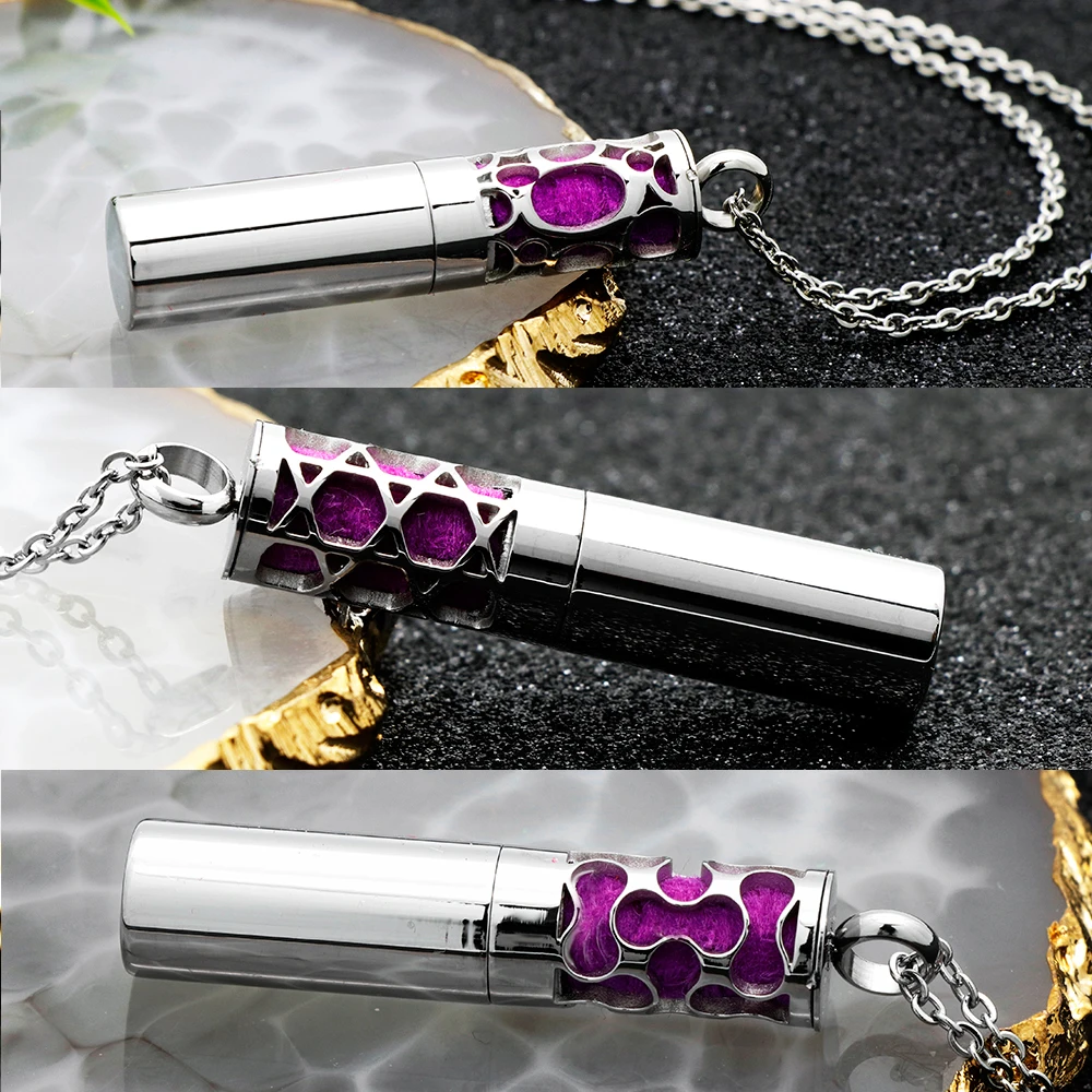 VHP-PS541-1-2 Hollow Out Essential Oil Storage Diffuser Necklace