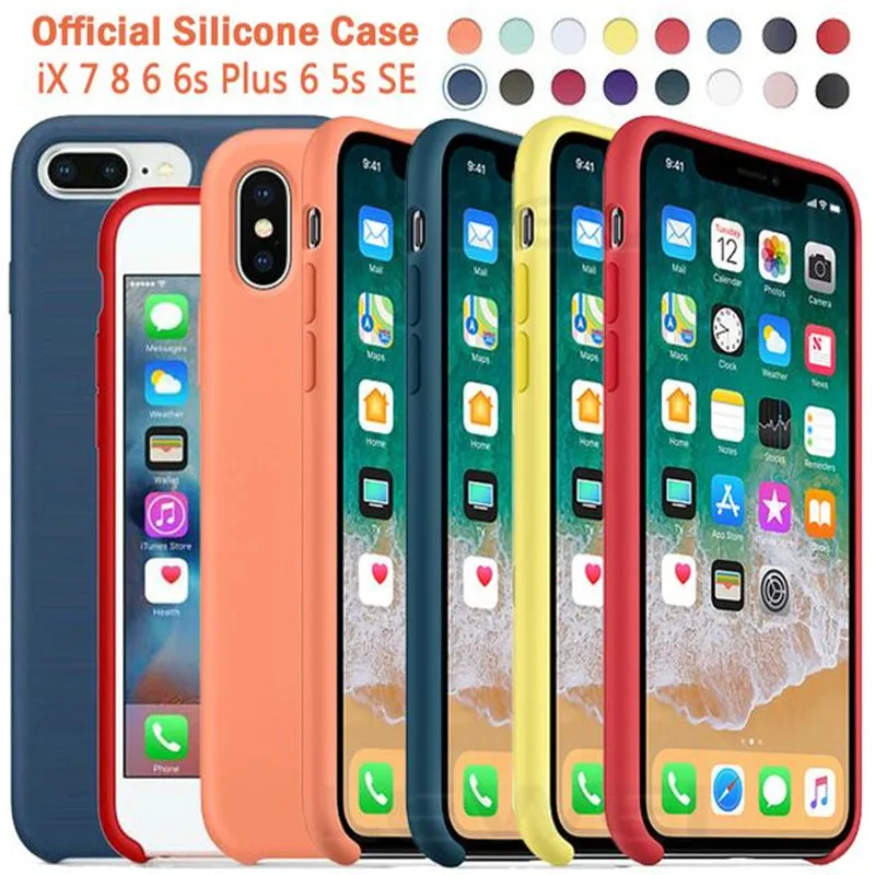

Have LOGO Original Official Silicone Case For iPhone 7 8 Plus For Apple Case For iPhone X XS Max XR 6 6S 5 5S SE Cover capa