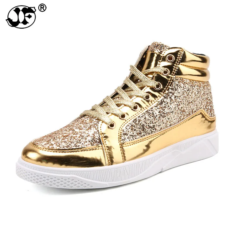 الذكور أحذية تزلج الفضة الوردي عشاق مطرزة الأحذية المسامير الشرير بريق أحذية الرجال رياضية الشباب عالية أعلى الشارع الشقق fgb7