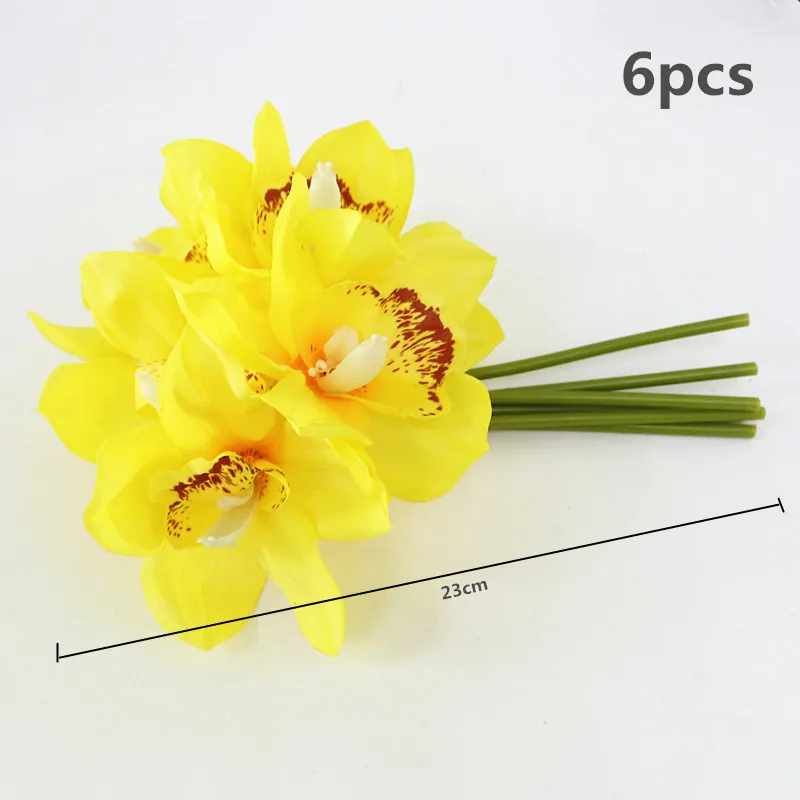 Flone Artificial Butterfly Orchid Flower Simulation Latex Flower Real Touch Lily Bouquet Wedding Home Office Party Decor Floral (19)