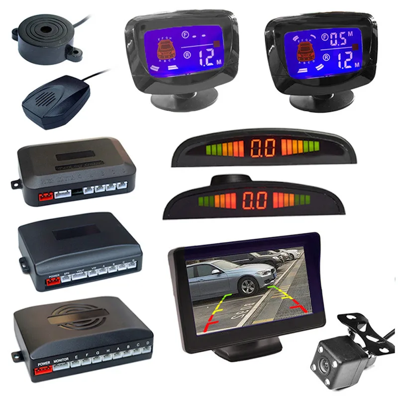 

New Style 4 Parking Sensor Reversing Rear Car LCD Camera 2.5-inch Simulation Screen LCD Display Radar Detector System Kit#292867