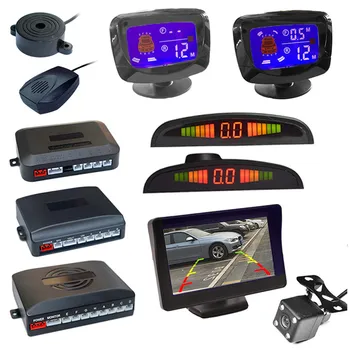 

New Style 4 Parking Sensor Reversing Rear Car LCD Camera 2.5-inch Simulation Screen LCD Display Radar Detector System Kit#292867