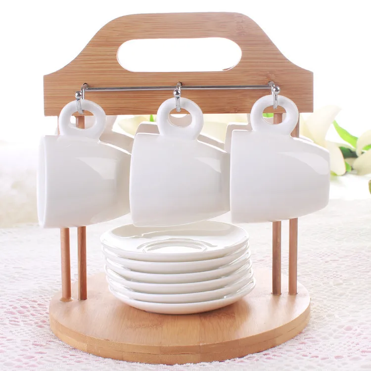 Hanging Ceramics Cup and Saucer Set Decorative Porcelain Drinking Cups