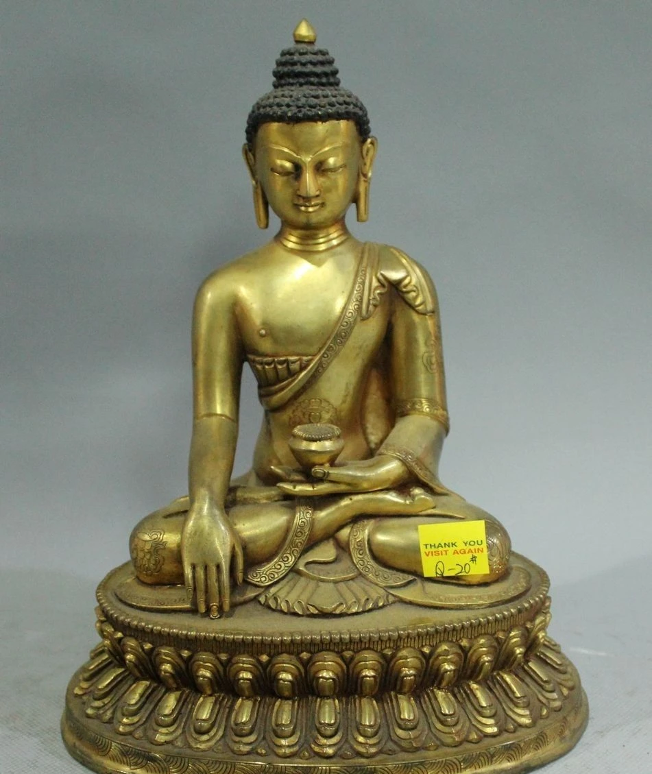 

Old Tibet Buddhism Bronze Gold Shakyamuni Mahavairocana Amitabha Buddha Statue
