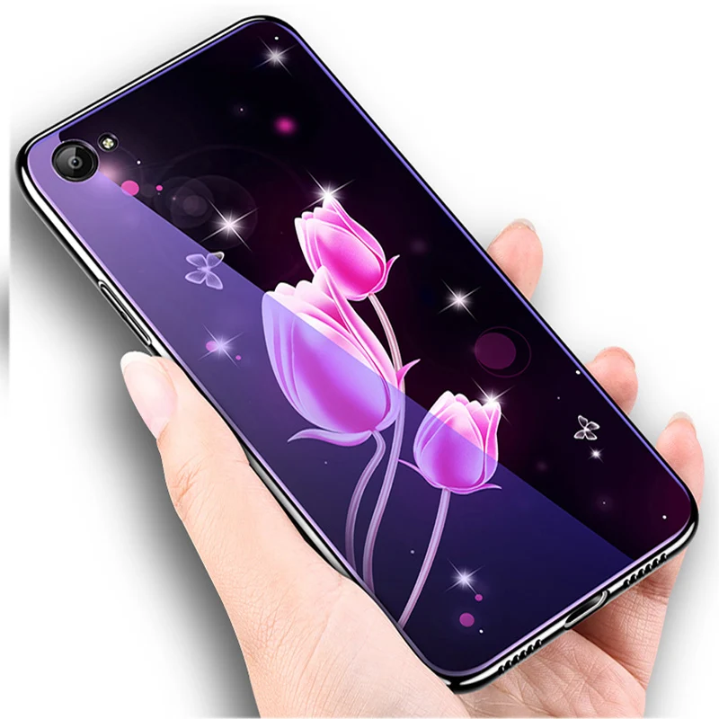 Чехол для OPPO A83, модный синий чехол из закаленного стекла для OPPO A 83, чехол для телефона, чехол s для OPPOA83, чехол fundas