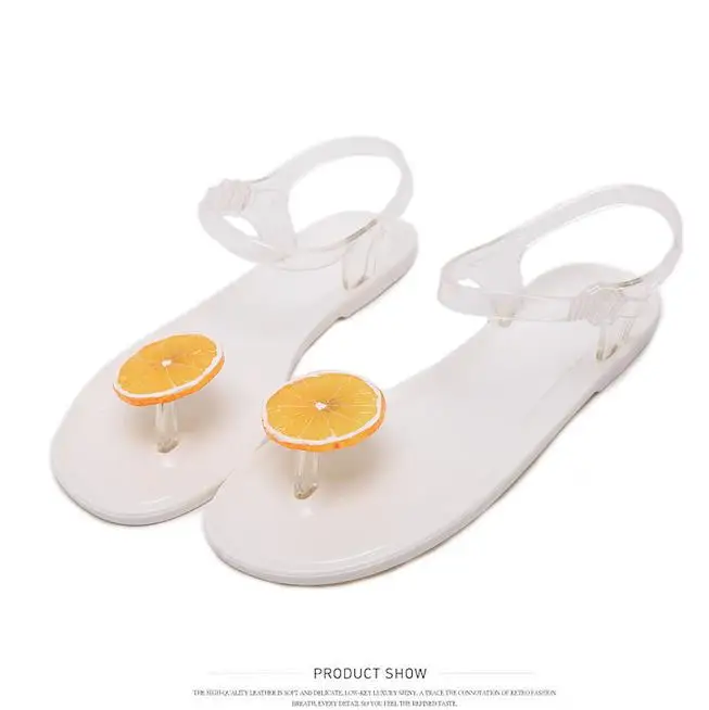 Простые Модные женские пляжные сандалии на плоской подошве для отдыха; коллекция года; стразы; Прозрачная женская обувь на плоской подошве; Повседневный стиль - Цвет: style4 white yellow