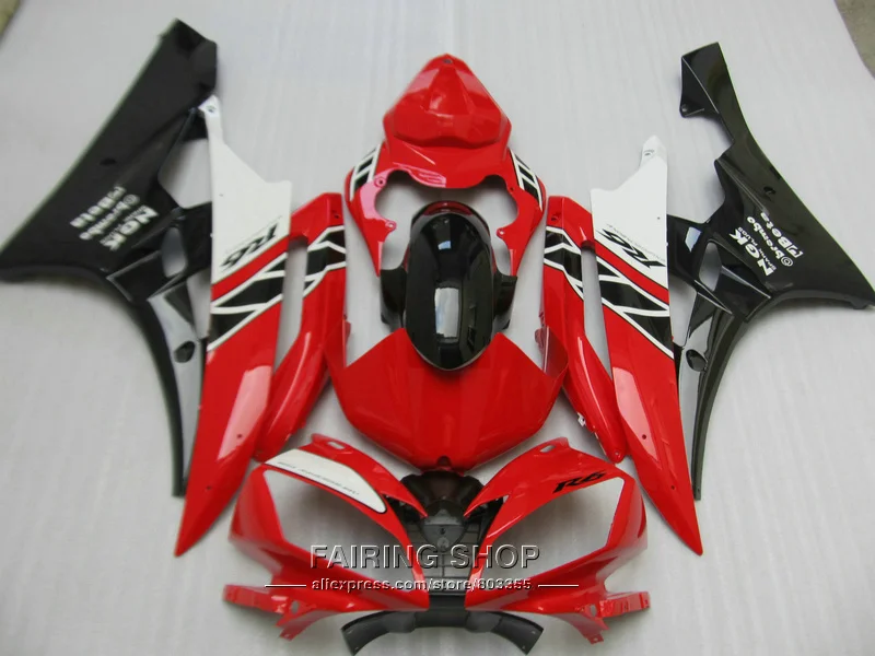 

Injection molding plastic fairings For Yamaha R6 06 07 red black bodywork fairing kit YZF 2006 2007 YT12
