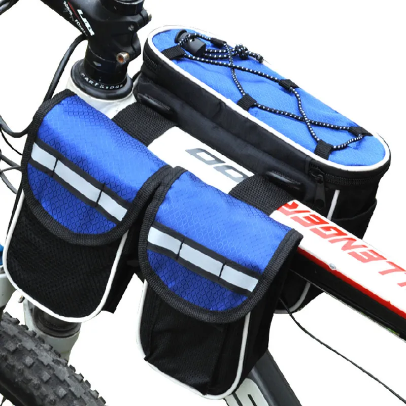 New Outdoor Waterproof MTB Bike Bag Multifunction Double Side Bicycle Tube Front Top Frame Bags