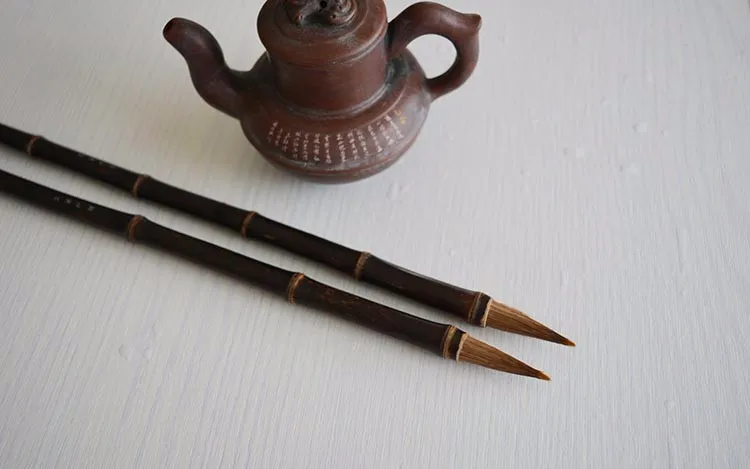 Кисть для китайской живописи ручки из натурального бамбука конский волос обычный скрипт курсивное каллиграфическое письмо кисть профессиональная ручка живопись