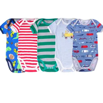 

Redkite summer 5PCS new born baby clothes Infant Baby romper boy short sleeve