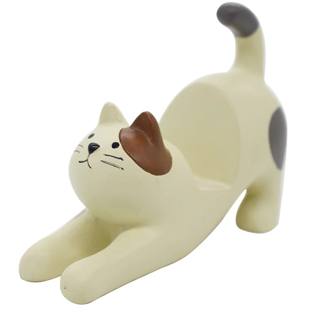 $US $6.10  3D Cartoon Phone Holder Durable Resin Portable Desk Accessories Decorative Cat Shape Mobile Desktop