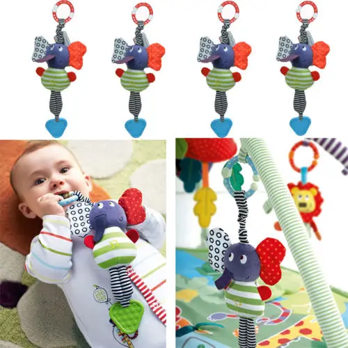 Детская плюшевая игрушка кроватка|music elephant|hanging bedbell toy |