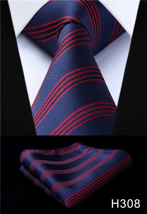 Модный мужской галстук 3,", Шелковый тканый мужской галстук, нагрудный платок в клетку, в клетку, в полоску, вечерние, свадебные, деловые, носовой платок - Цвет: H308