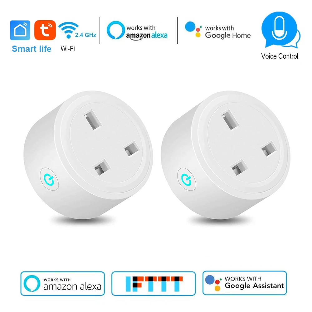 Умная розетка Smart life умная с Wi Fi вилкой Стандарта Великобритании таймером для
