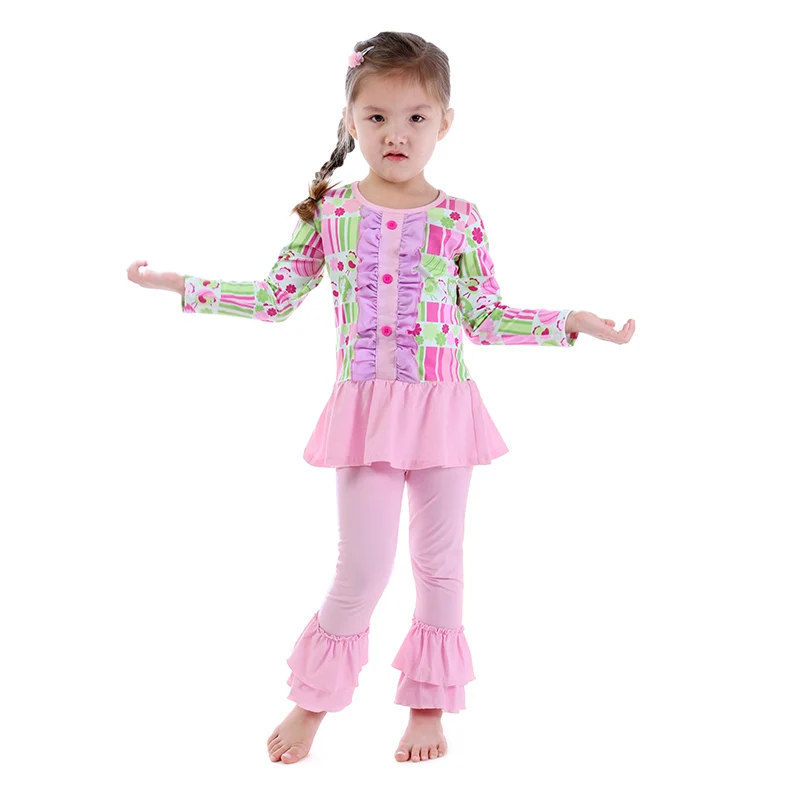 US $73.11 Kaiya Angel Easter Eggs Chick Light Pink Children Boutique Clothes Spring Autumn Casual Floral Girls Kids Sport Suits Wholesale