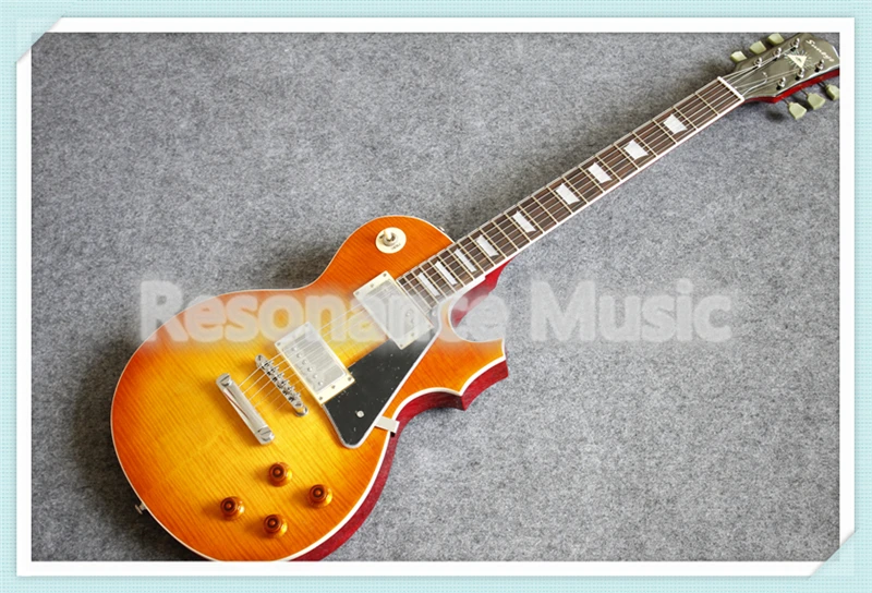

China OEM Chrome Hardware Suneye LP Standard Style Guitar Electric With Black Pickguard Free Shipping